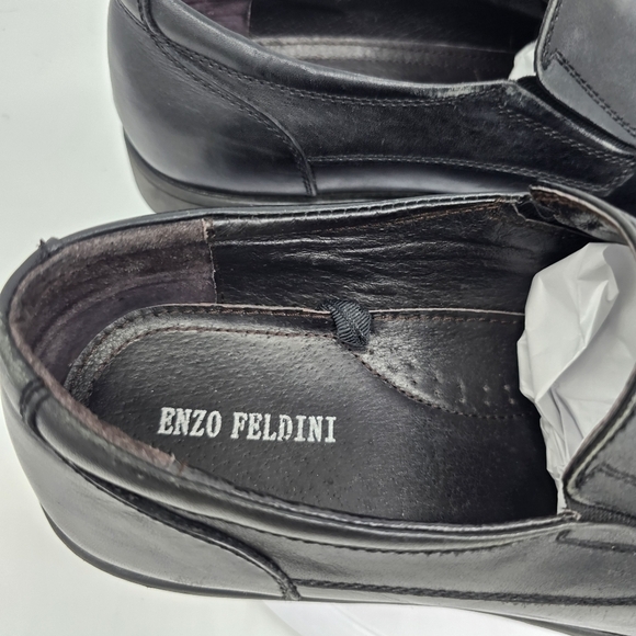 Enzo Feldini Dress Shoes Men’s 12 M Black Leather Shoes Slip On Loafer Dress main image 5